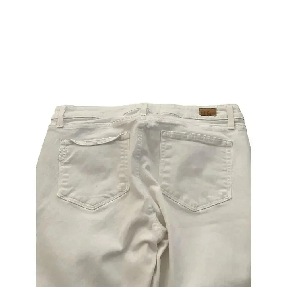 Paige White High-Waist Straight-Leg Stretch Jeans Size 31
